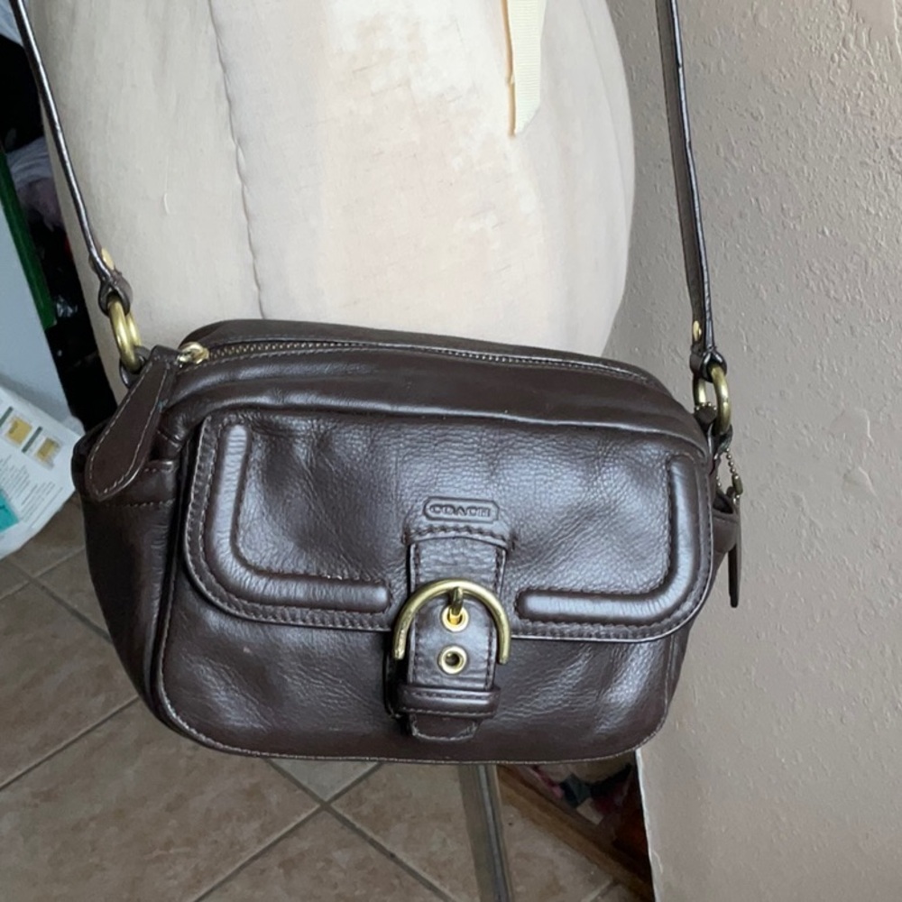 Vintage COACH Dark Brown Genuine Leather Crossbody, Preowned